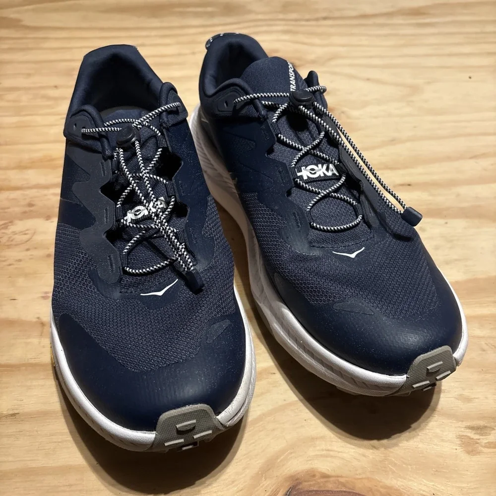 Size 13D - HOKA Transport Vibram Hiking Walking Shoes Mens Navy 1123153 VYN